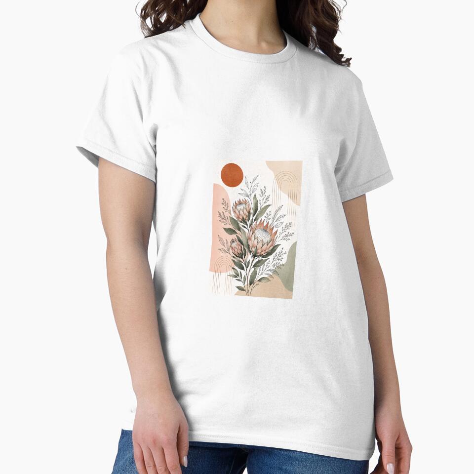 Minimalist Boho Protea Floral Print by AlexGreaney