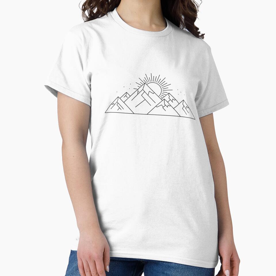 Zen Mountain Minimalist Lines – Calm Nature Aesthetic Design by JustCrafted