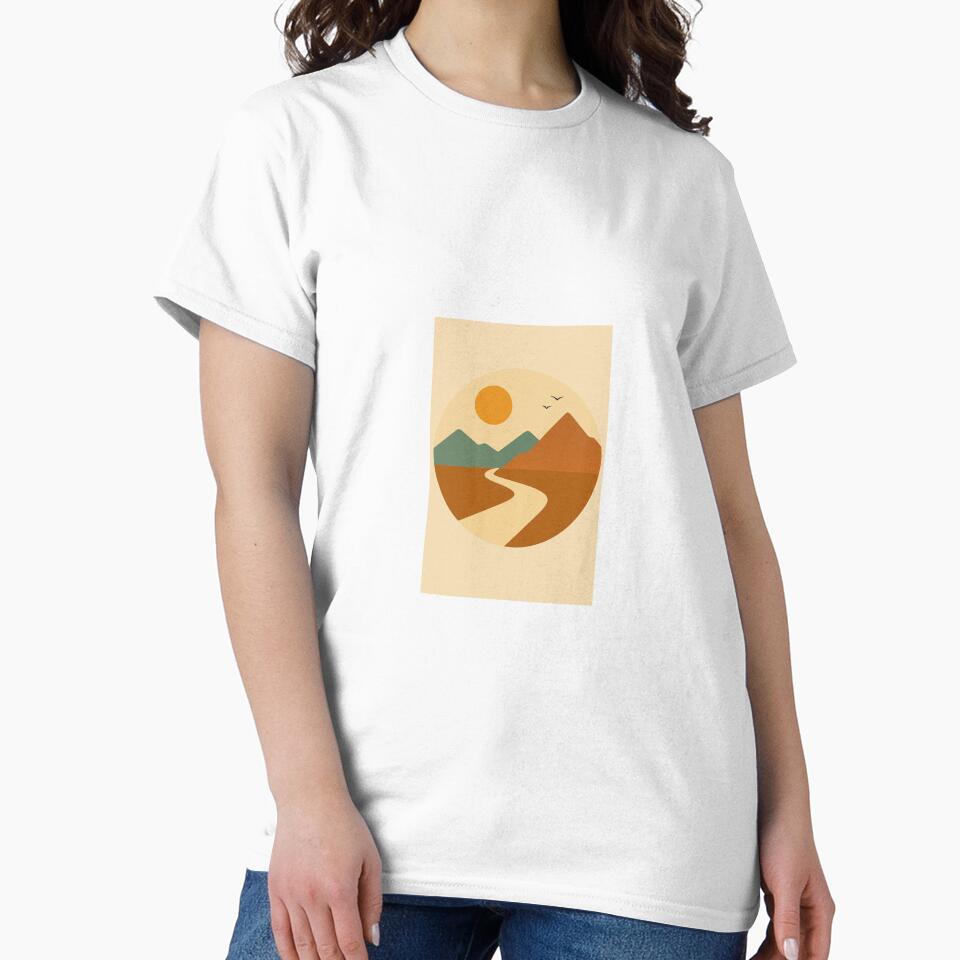 Minimalistic Mountain Travel Adventure Retro Sunset by funkijimpow