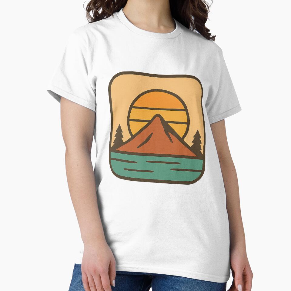 Vintage Sunset Mountain Minimalist Landscape by RkRihan