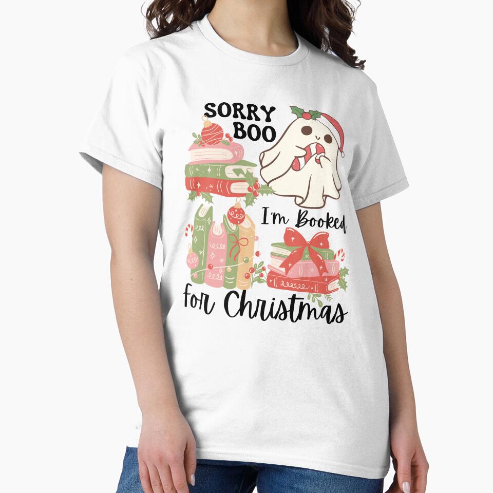 Sorry Boo I'm Booked For Christmas Spirit Book Lover Ghost Reading Books by Forevermore