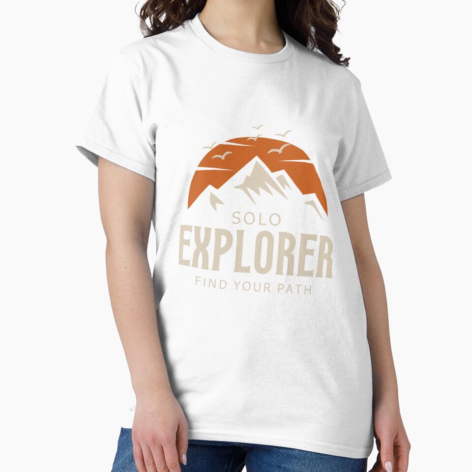 Solo Explorer – Mountain Horizon Minimalist Adventure Design by VinciLab