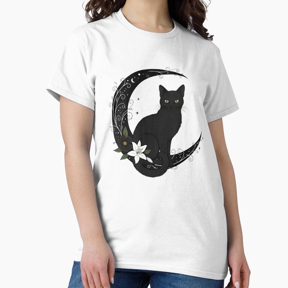 Moon Garden Black Cat by IllumeInk