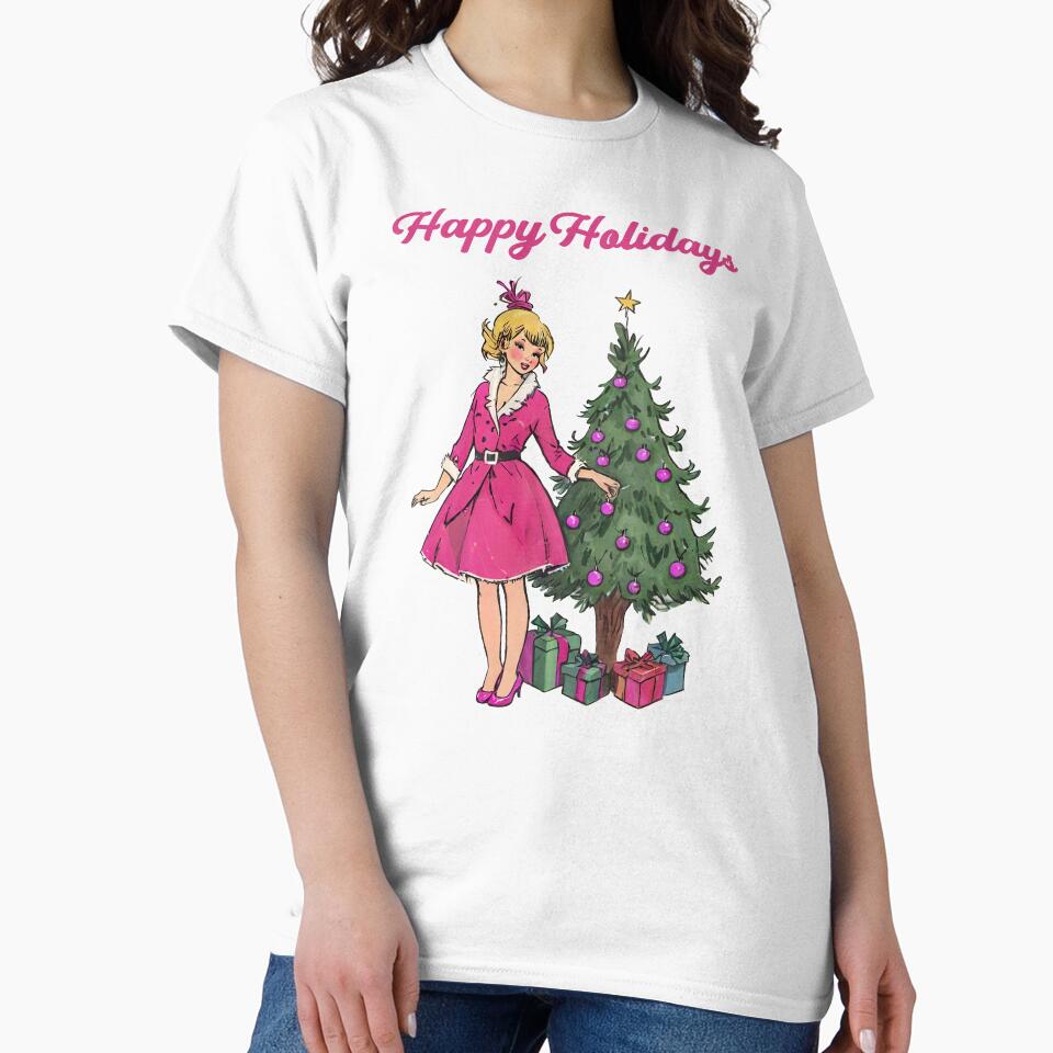 Pin Up Girl Retro Christmas by Magnolia Valley Art