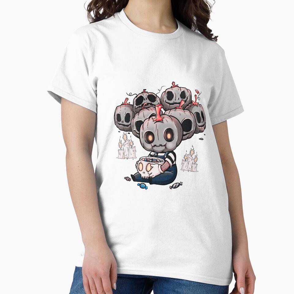 Cute Creepy Pumpkin Doll Halloween Illustration by Horrify