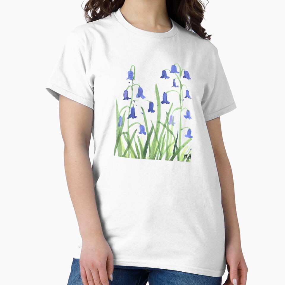 Watercolor Bluebells Flowers – Botanical Floral Art by Monika Howarth