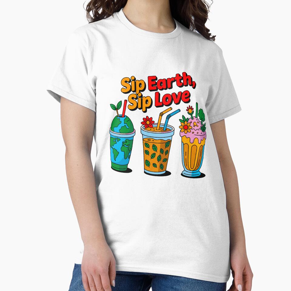 Sip Earth, Sip Love Eco Friendly Sustainability Environmentalist by artcultreone