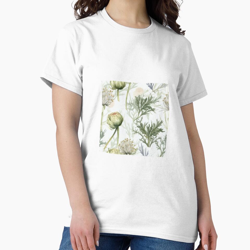 Botanical green flower pattern by PolarInk