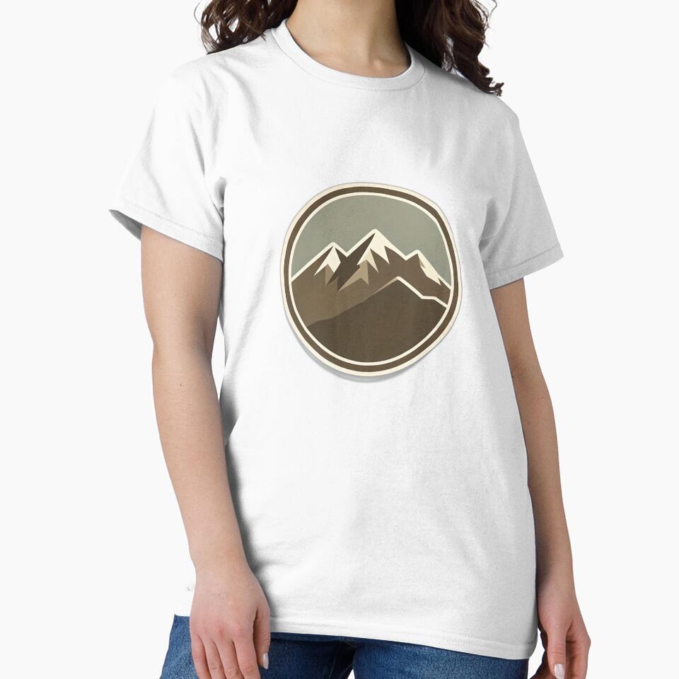 Minimalist Mountain Badge Sticker | Vintage Outdoor Adventure Design by Hari Arts