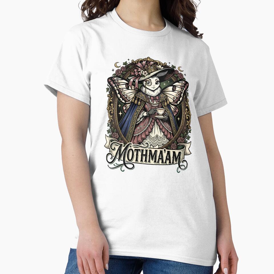 Mothma'am Funny Moth Lover Retro Insect Pun Nature Design by get55shirt