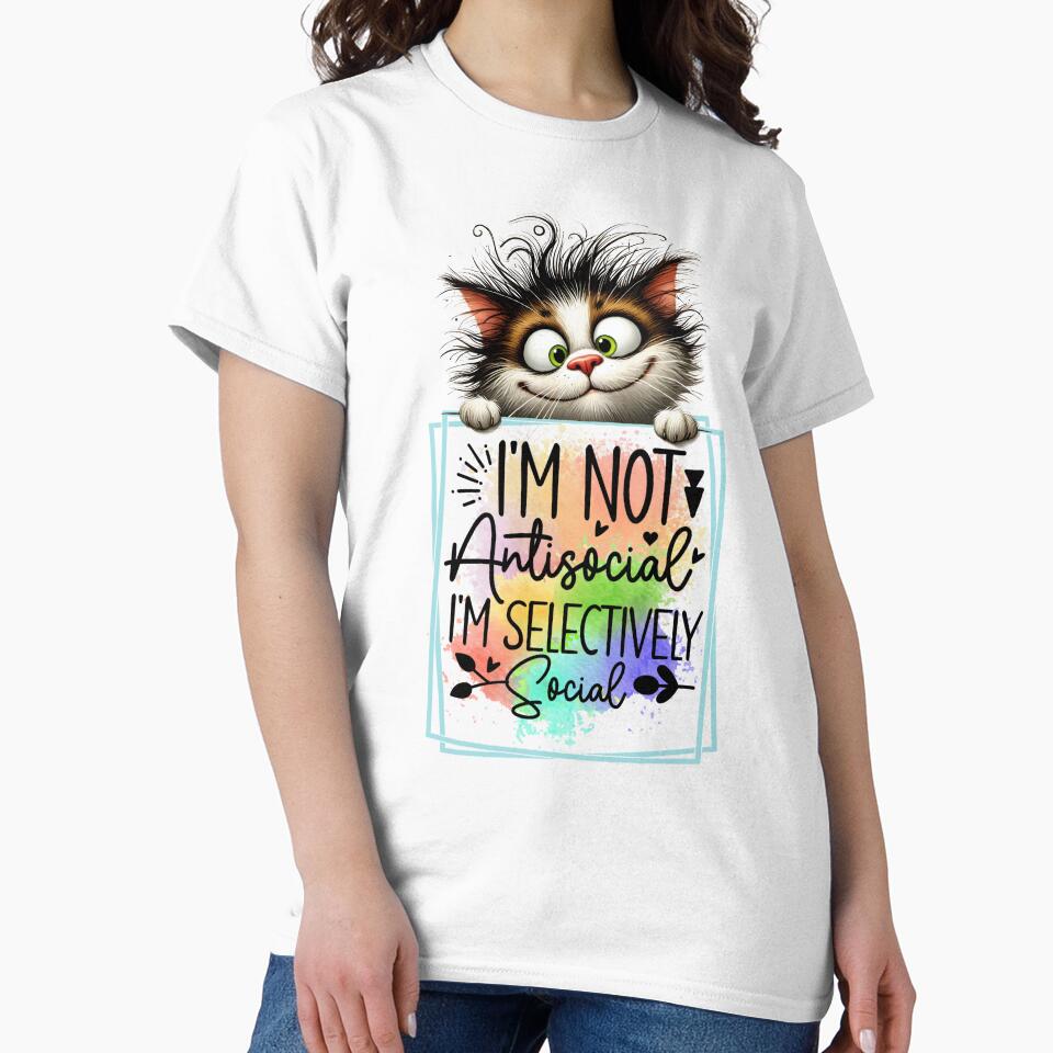 Selective Social Cat – Funny Introvert Mood by Szpaku desart