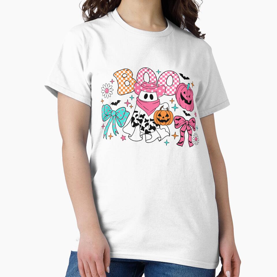 Cute Pink Cowgirl Ghost Western Halloween Boo by KroghDs