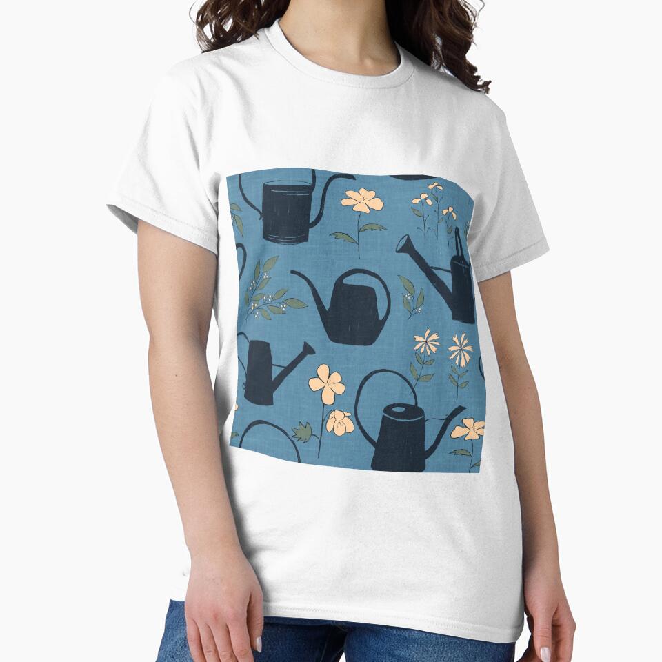 watering cans and wildflowers by Sara Frane