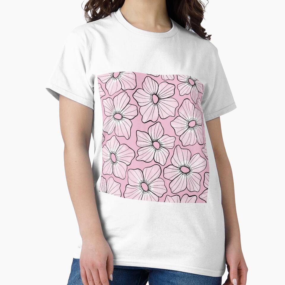 White Anemone - Pink by PaintdFoxStudio