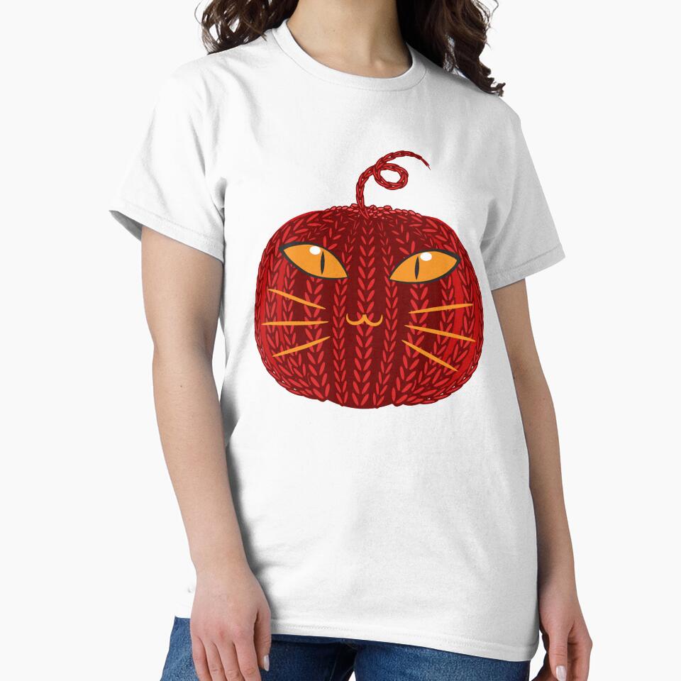 Halloween Cat Pumpkin - Crochet Cat Pumpkin Funny in Red Color by MisPuHoney