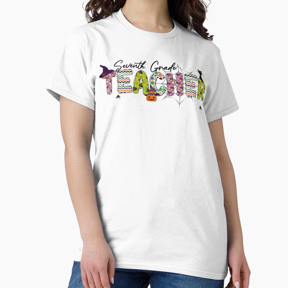 Seventh Grade Teacher Cute Halloween by NoonMoonApparel