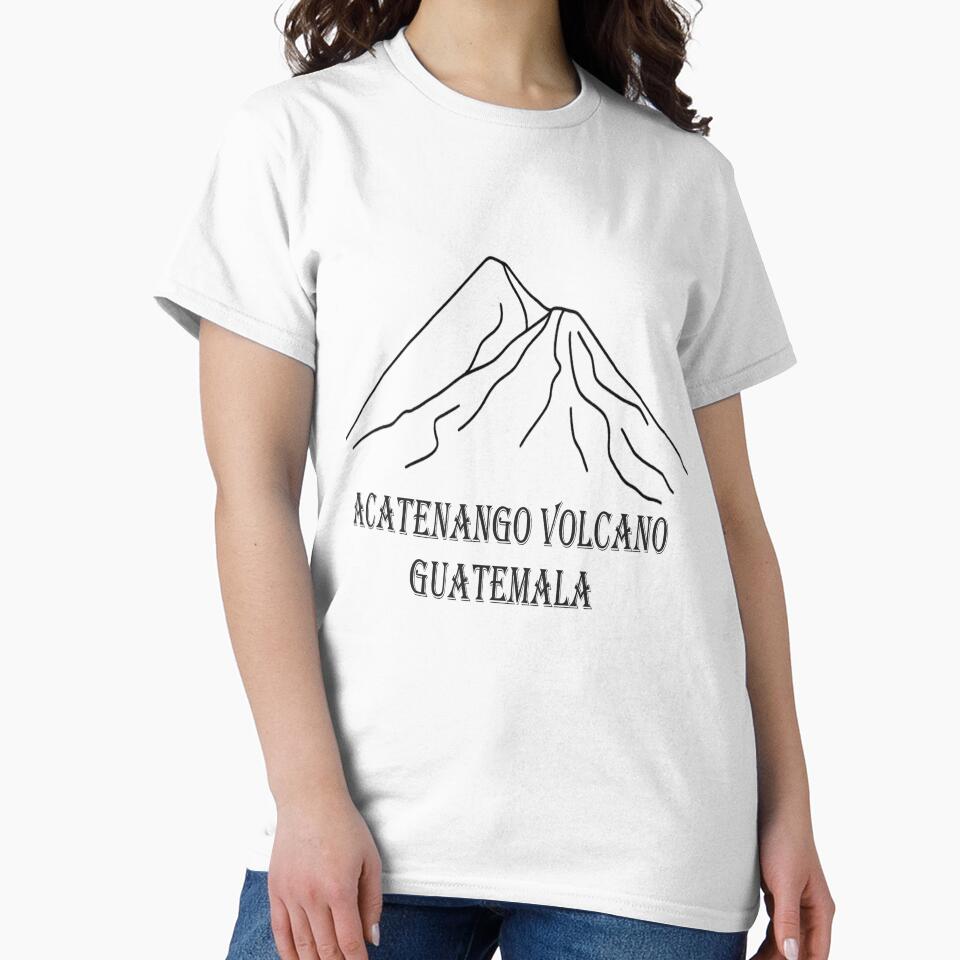 Acatenango Volcano Line Art | Guatemala Mountain Hiking Minimal Design by Globalcitytees