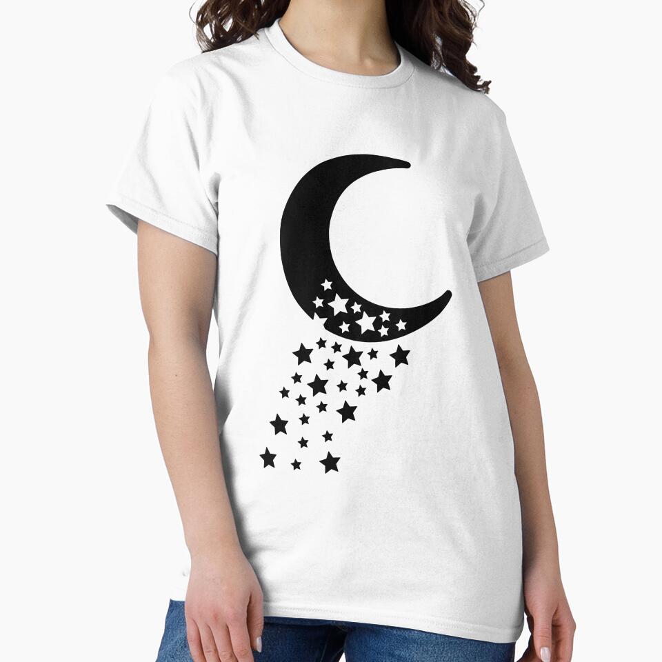 Moon & Stars Design - Crescent Moon with Stars Silhouette by gjsart