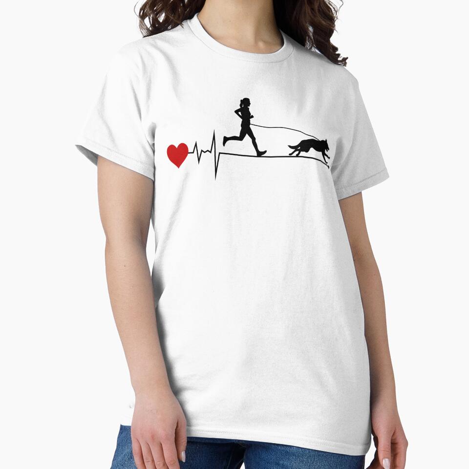 Canicross Trail Running Dog Sport Heartbeat Pulse by CuteDesigns1