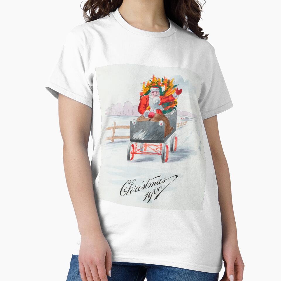Illustration of Santa Cluase in a Carriage (1900) by Frank Buttolph by Designedbysm