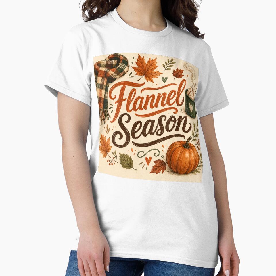 Flannel Season Cozy Fall Typography Autumn Design by Fanverse Merchandise