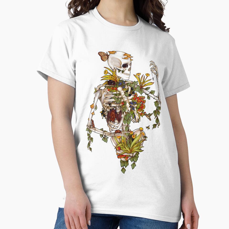 Bones And Botany Floral Skeleton Art by xuxqhpbmr34