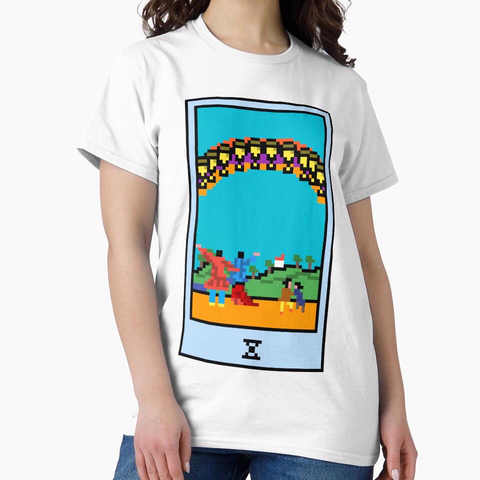 Wait, is this pixel art tarot? Yellow - Minor Arcana 'Ten of Cups' (Design for T-shirt, stickers and other accessories) by Pixel Waite