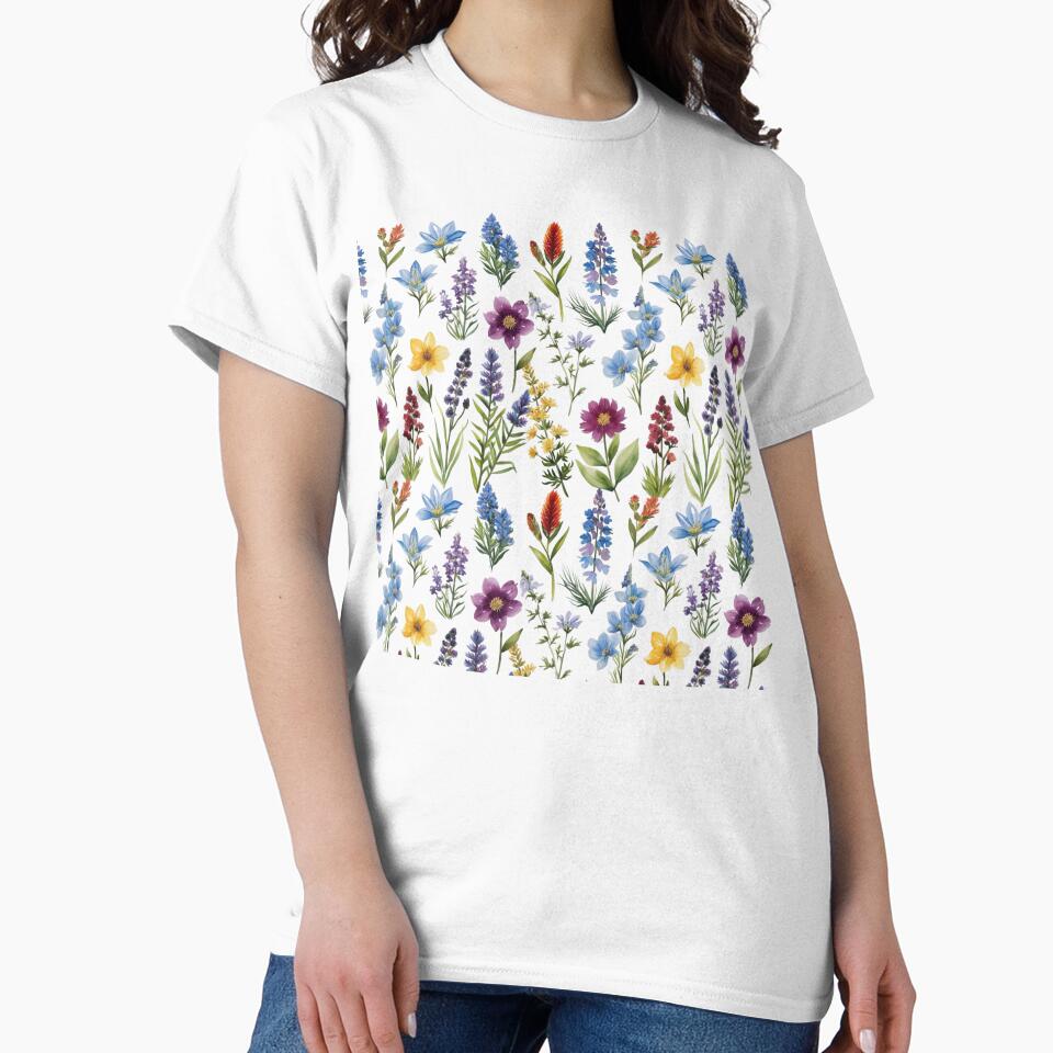 Mountain Wildflowers Watercolor – Hand-Painted Floral Nature Art by NoviaRobert