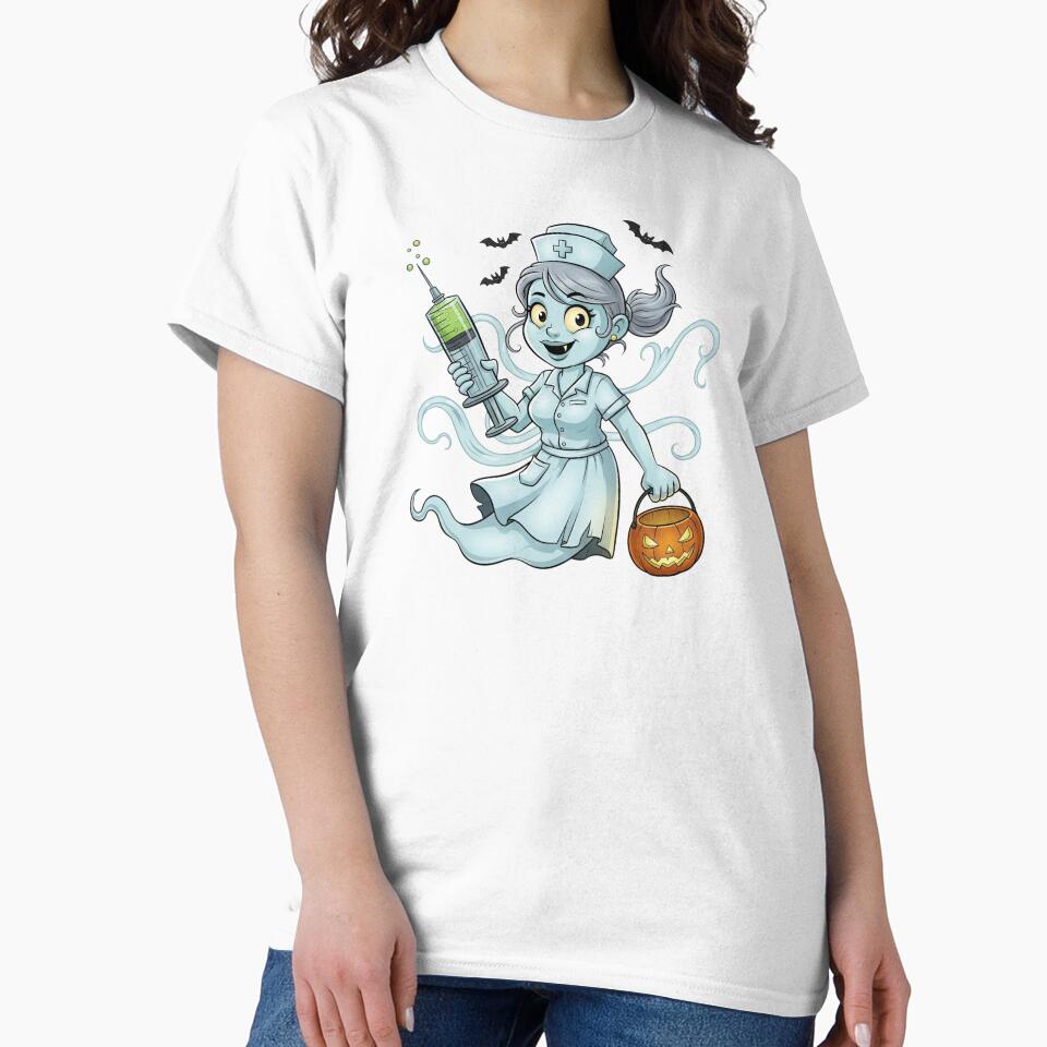 Ghost Nurse | Spookily Caring and Whimsically Haunting Medical Graphic by Tw1nsAIArt