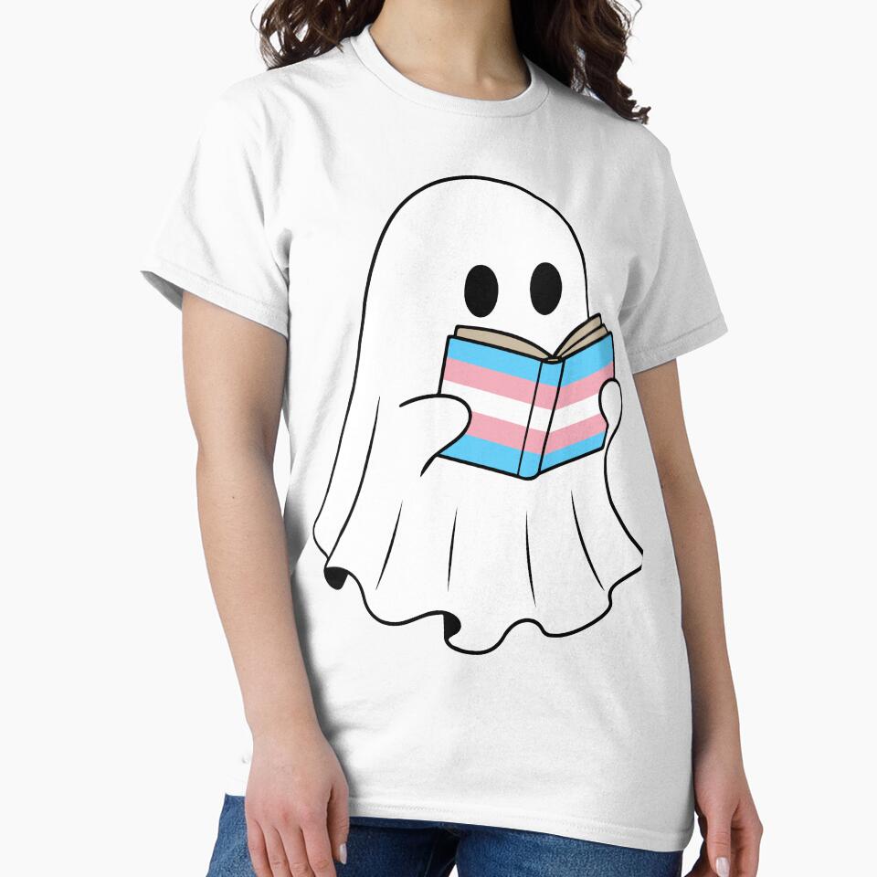 Ghost With Book -Transgender Pride Halloween by Cannaxes Studio