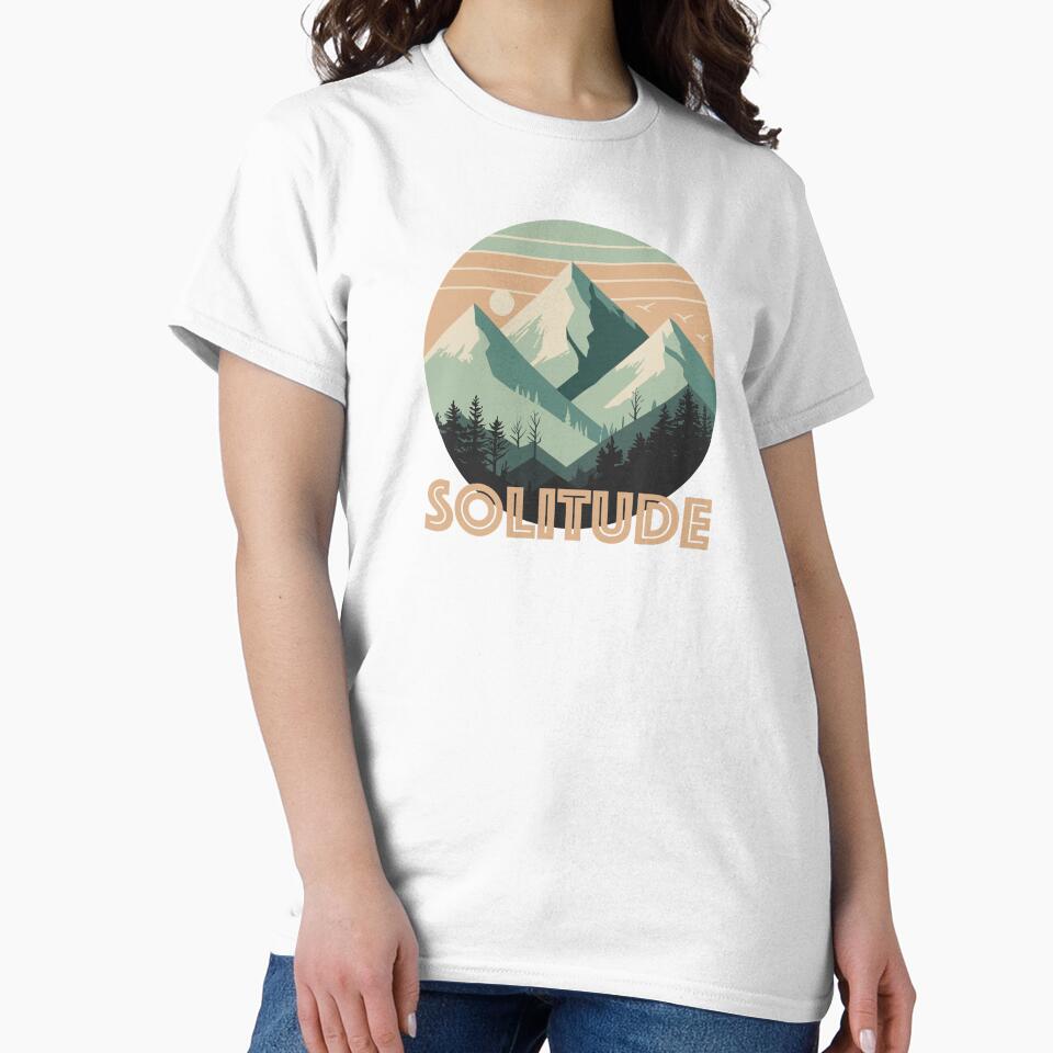 Vintage Solitude Mountain Peak - Retro Pine Forest Sunset by Living-Present