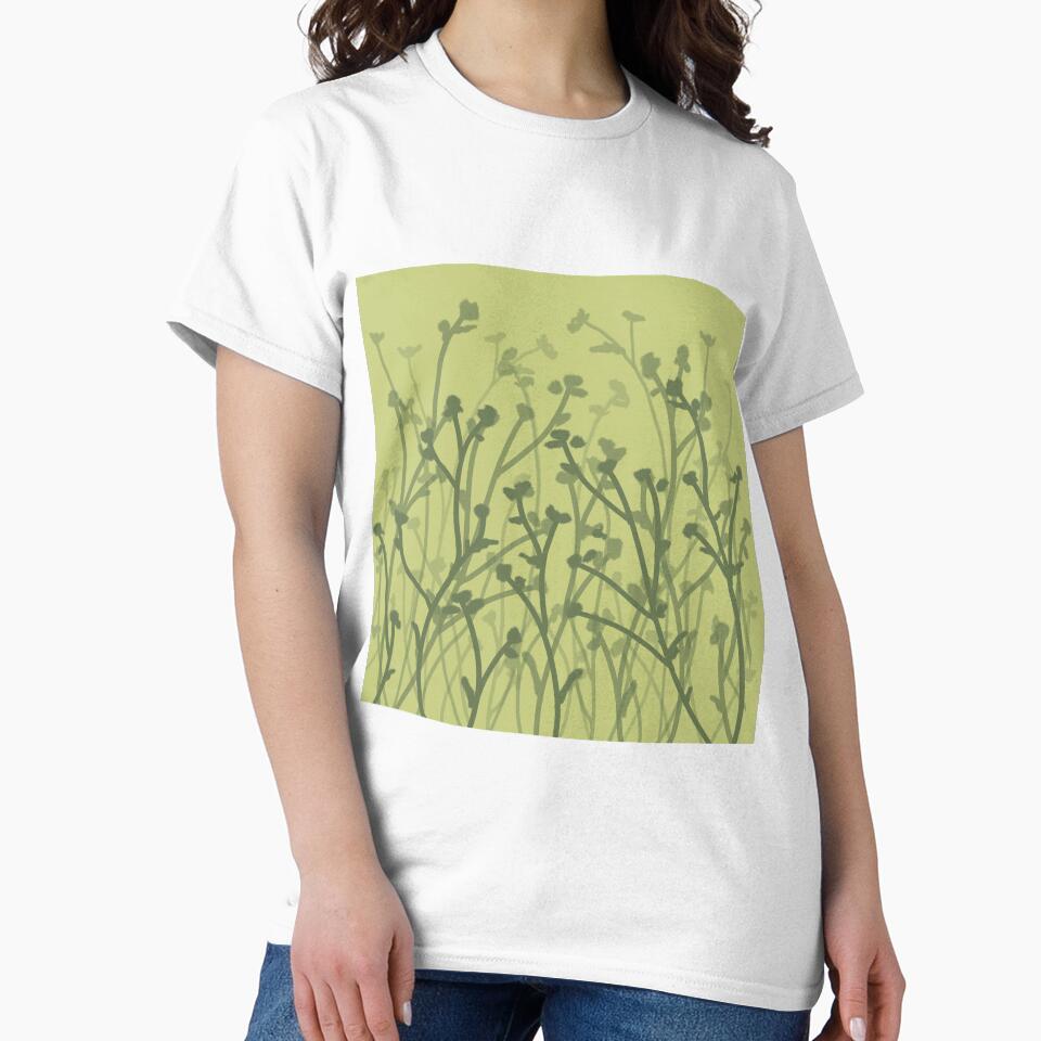 Green Garden Silhouette Drawing by NancyMerkle