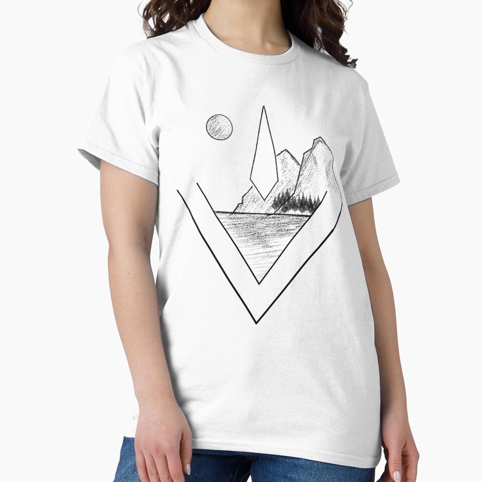 The Mountain That Fits In A Triangle — Geometric Nature Line Art by vgaar