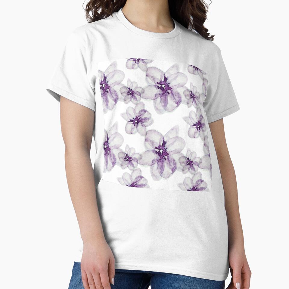 Purple and Gray Watercolor Flowers by Kara Draws