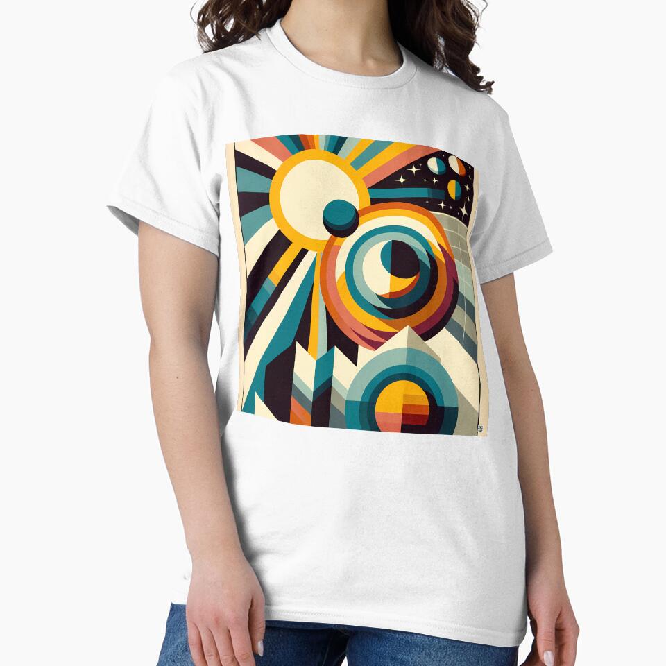 Geometric Sun and Moon Abstract by InkSmithery