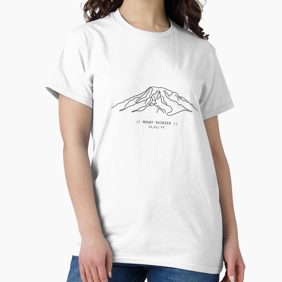 Mount Rainier Minimalist Line Art (Black Edition) by PeakLineStudio