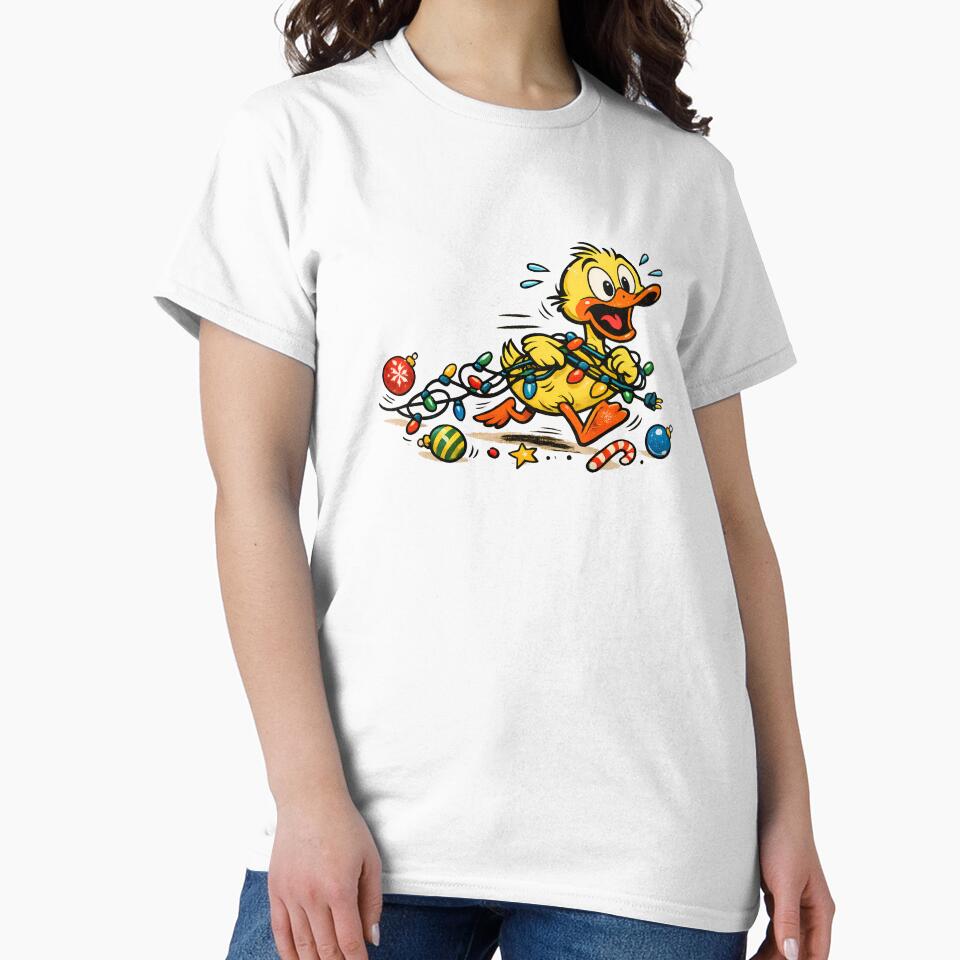 Christmas Humor Chaotic Duck Garland Funny Vintage Gift by Artycom