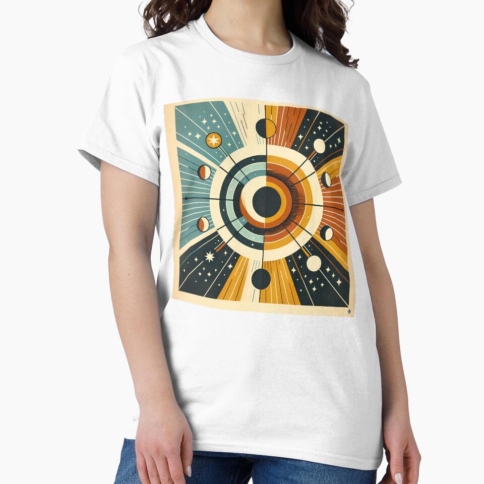Geometric Sun and Moon Celestial Orbit Design by InkSmithery