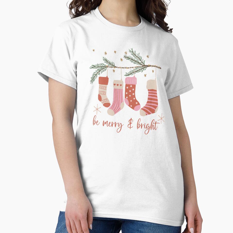 Merry & Bright Cute Christmas Stockings by HappyLifeCreate