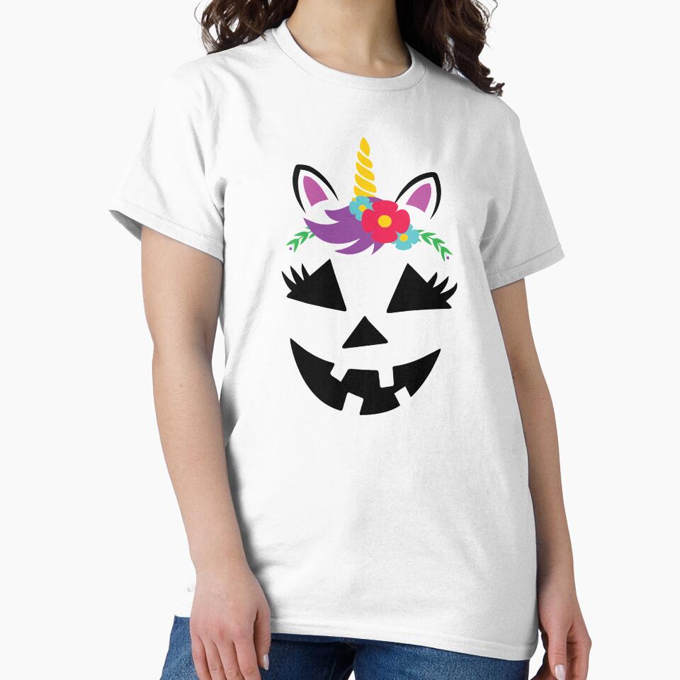 Girl Jack o Lantern Cute Unicorn Girl Pumpkin Face Halloween Gifts Ideas by clothesy7