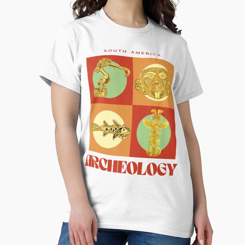 Archeology of South America - Gold Treasures of Pre-Hispanic Cultures - Retro Design by Carola-art