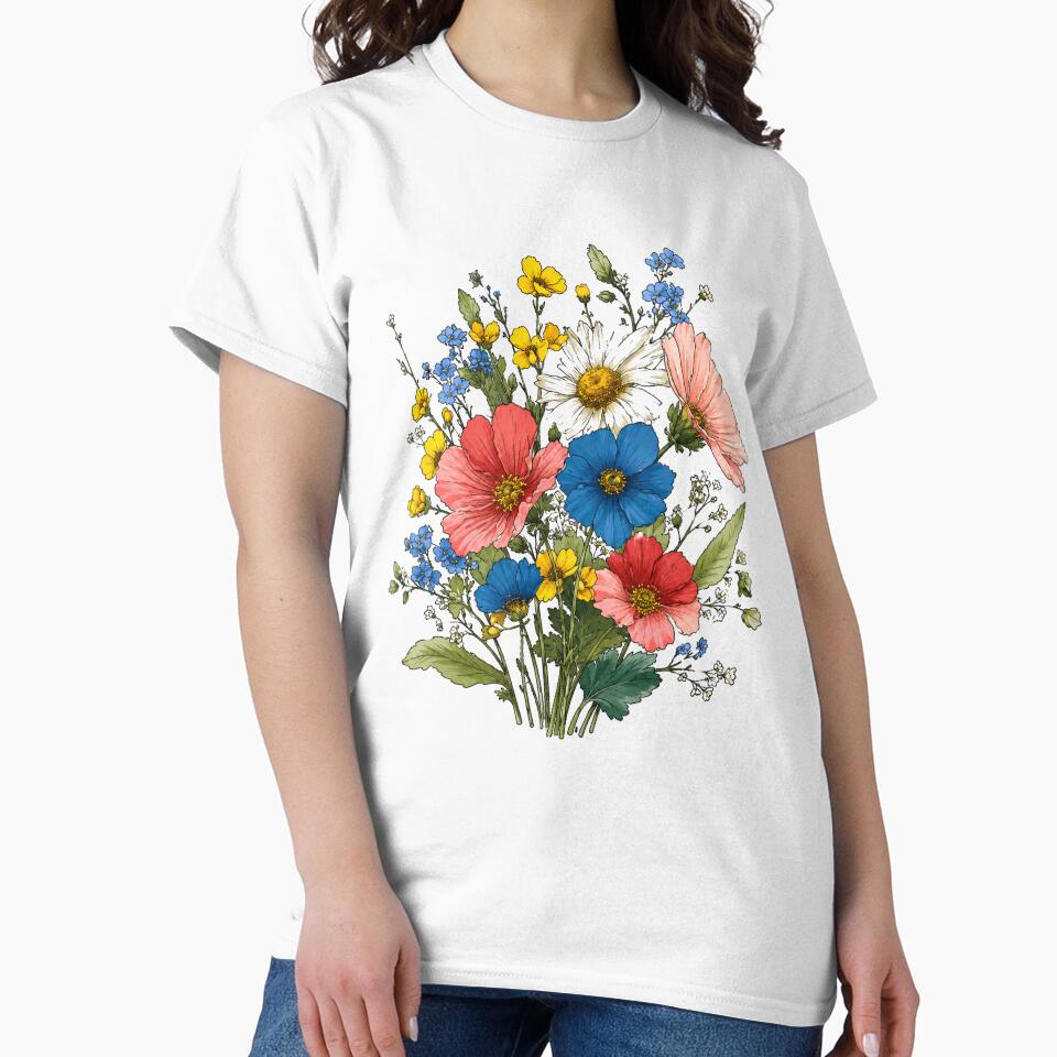 Colorful Wildflower Bouquet Botanical Floral by Moizento