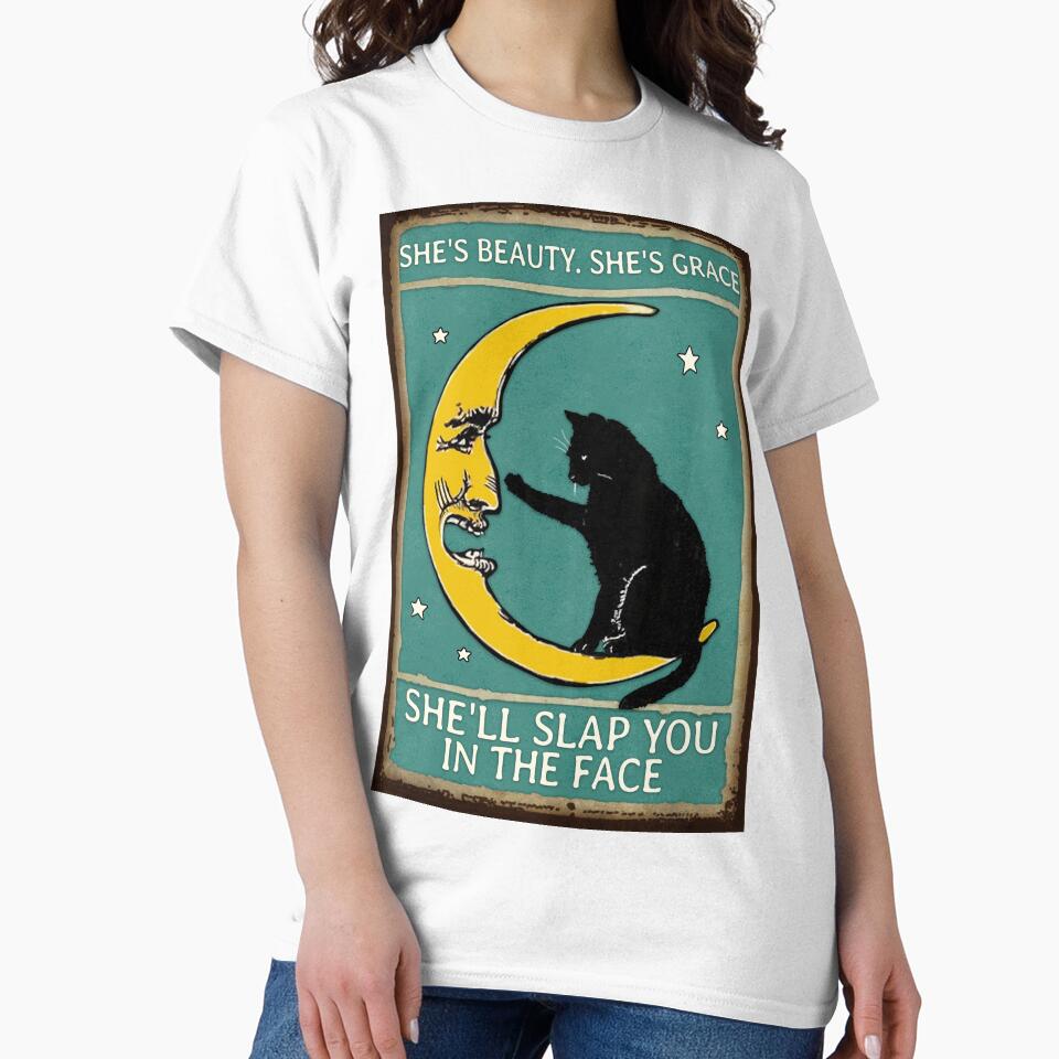Black Cat Funny Moon She's Beauty She's Grace by Akubar