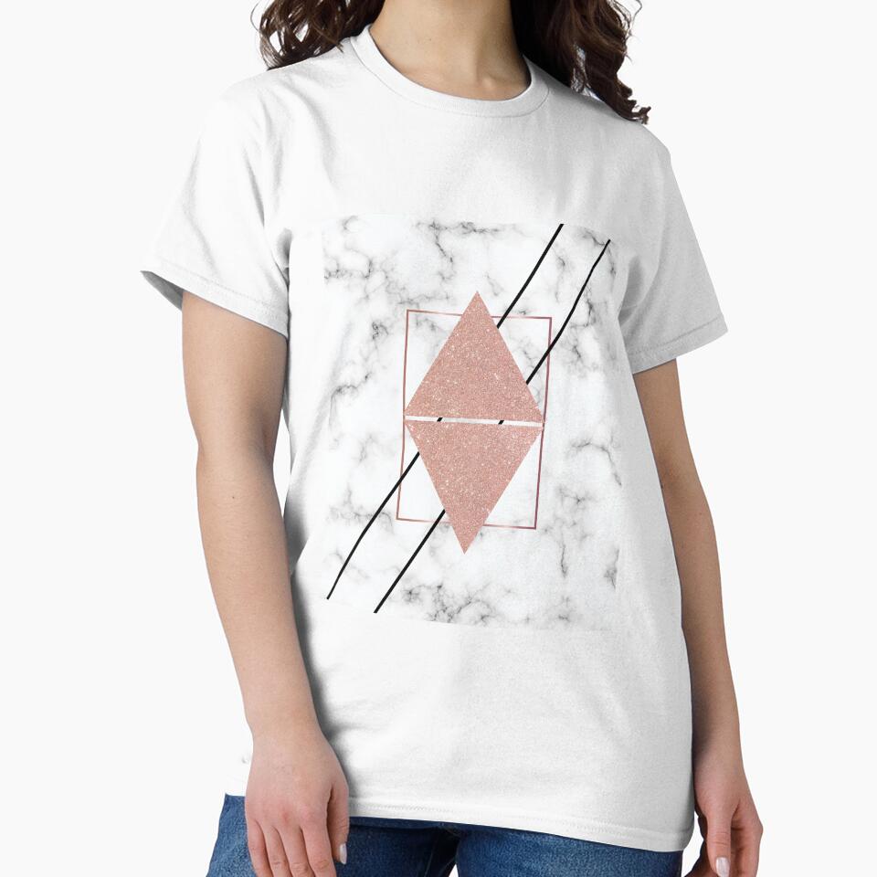 Pink & Gray Marble Geometric Pattern by MindedInc