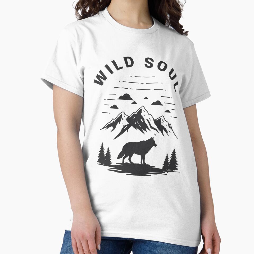 Wild Soul – Wolf Silhouette & Mountain Design by ByRAM Project