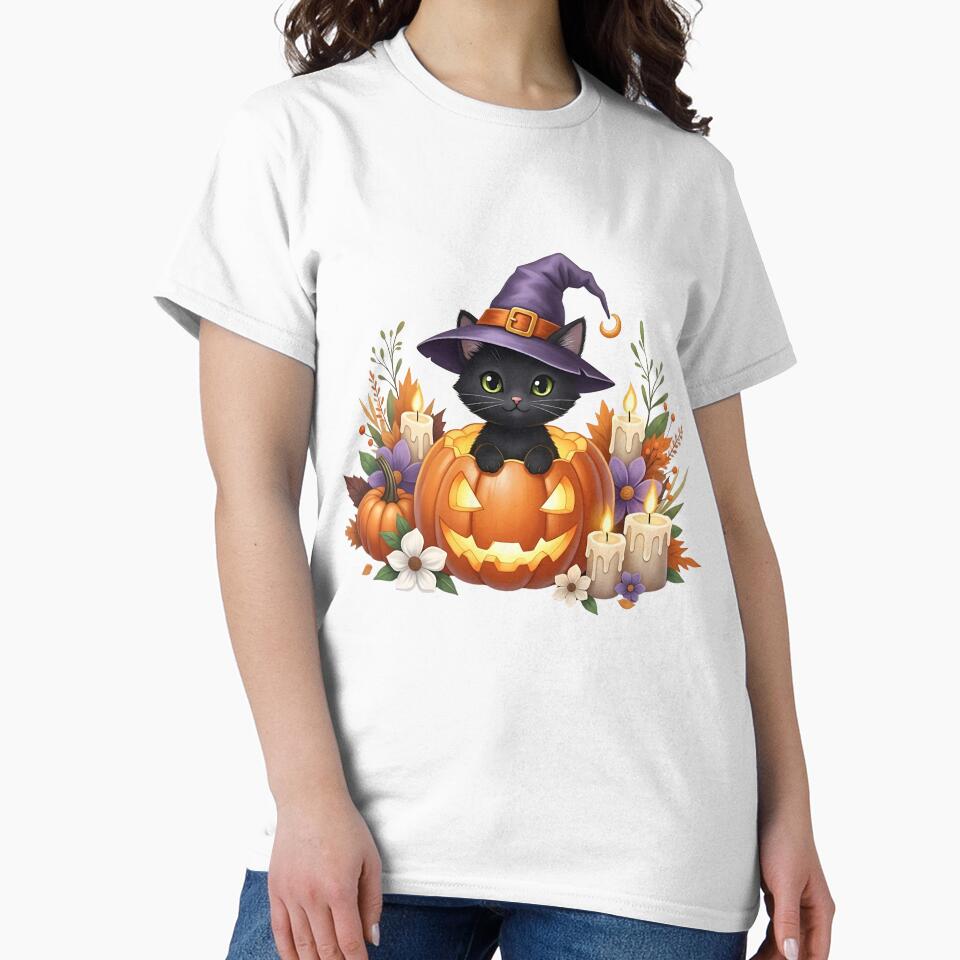 Halloween Cat PNG | Spooky Cute Black Cat Design by Ellen'Studio