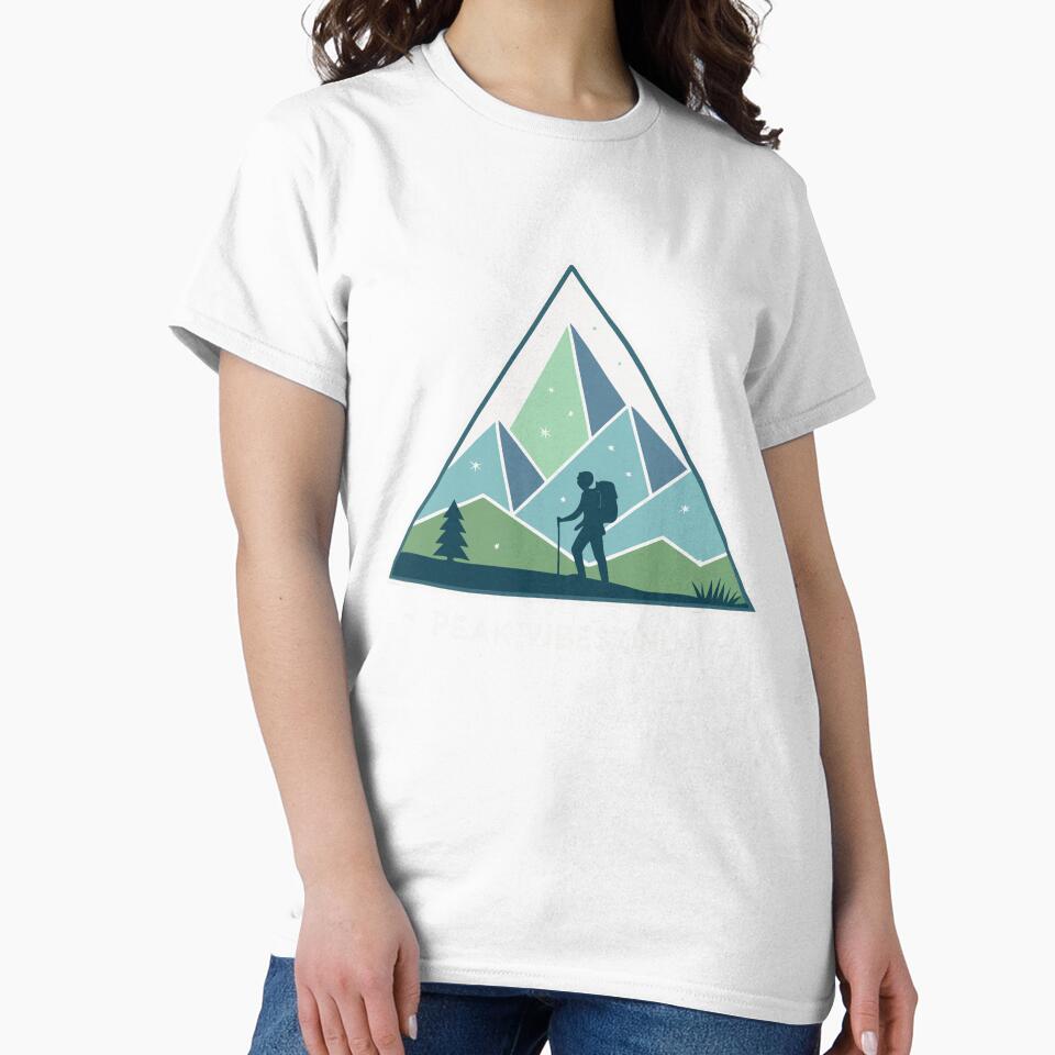 Peak Vibes Only Hiking and Adventure - dark bg by pixelated_echoes