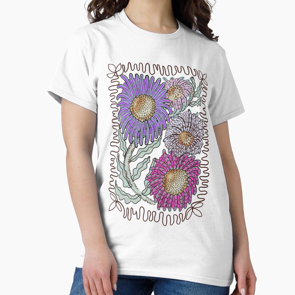 Bright summer floral daisies boho by MeadowsAndInk