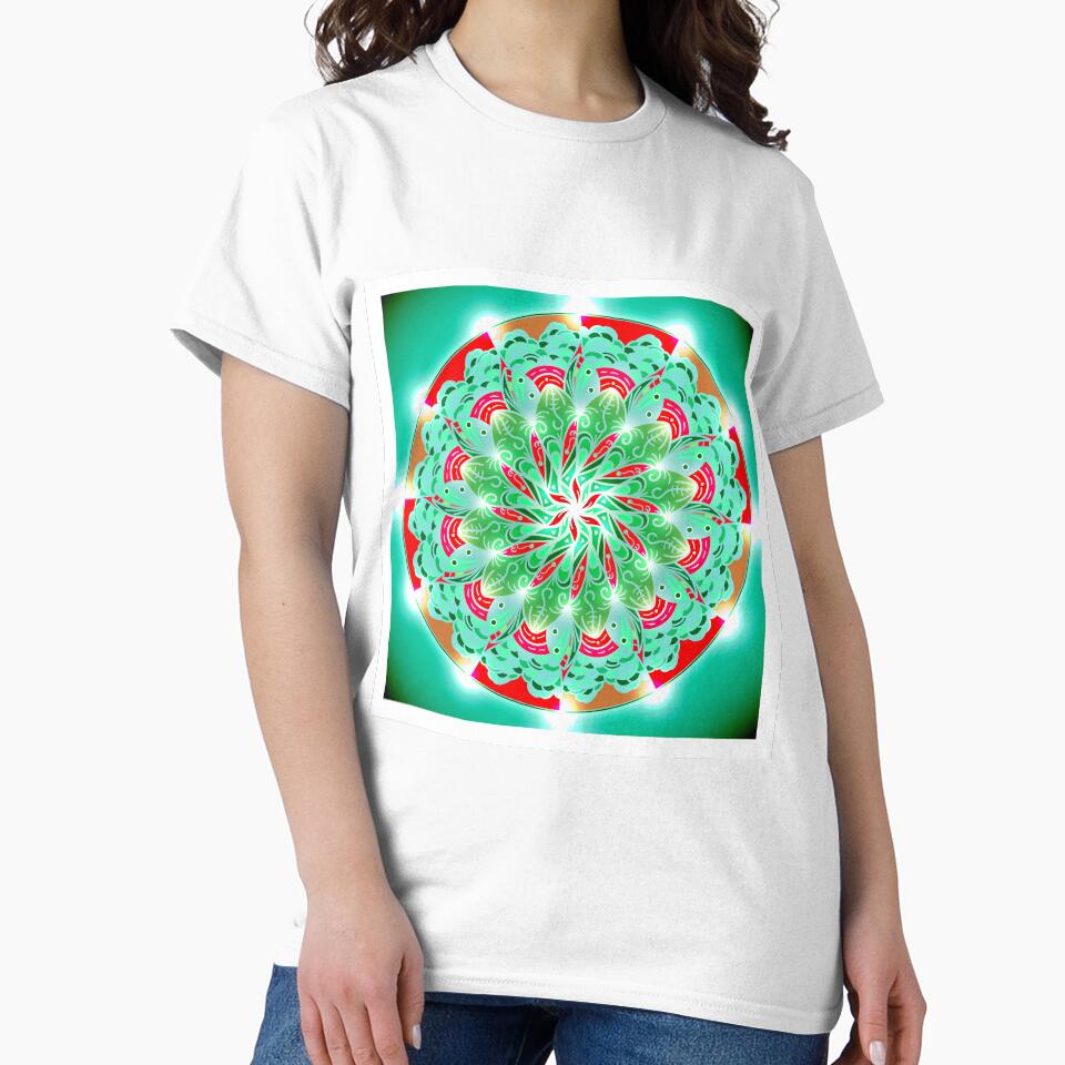 Mandala green fish by angeldecuir