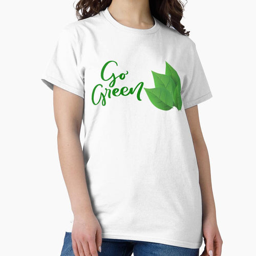 "Go Green Handwritten Leaves Design" by Mahakamel